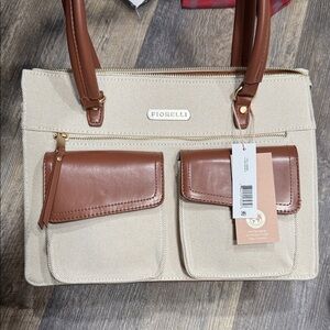 Cream and Brown Women's Tote Bag